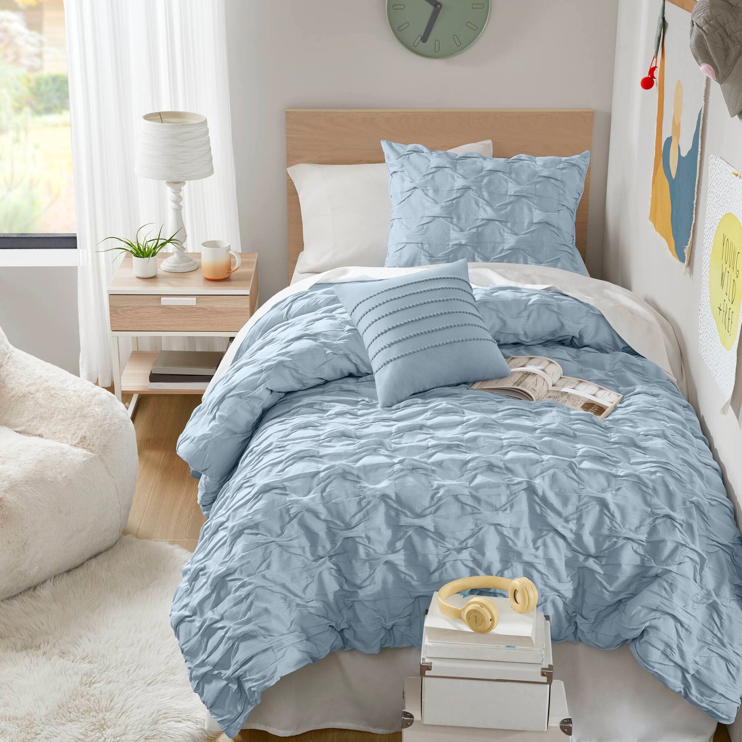 Bailey Diamond Pucker Woven Comforter Set