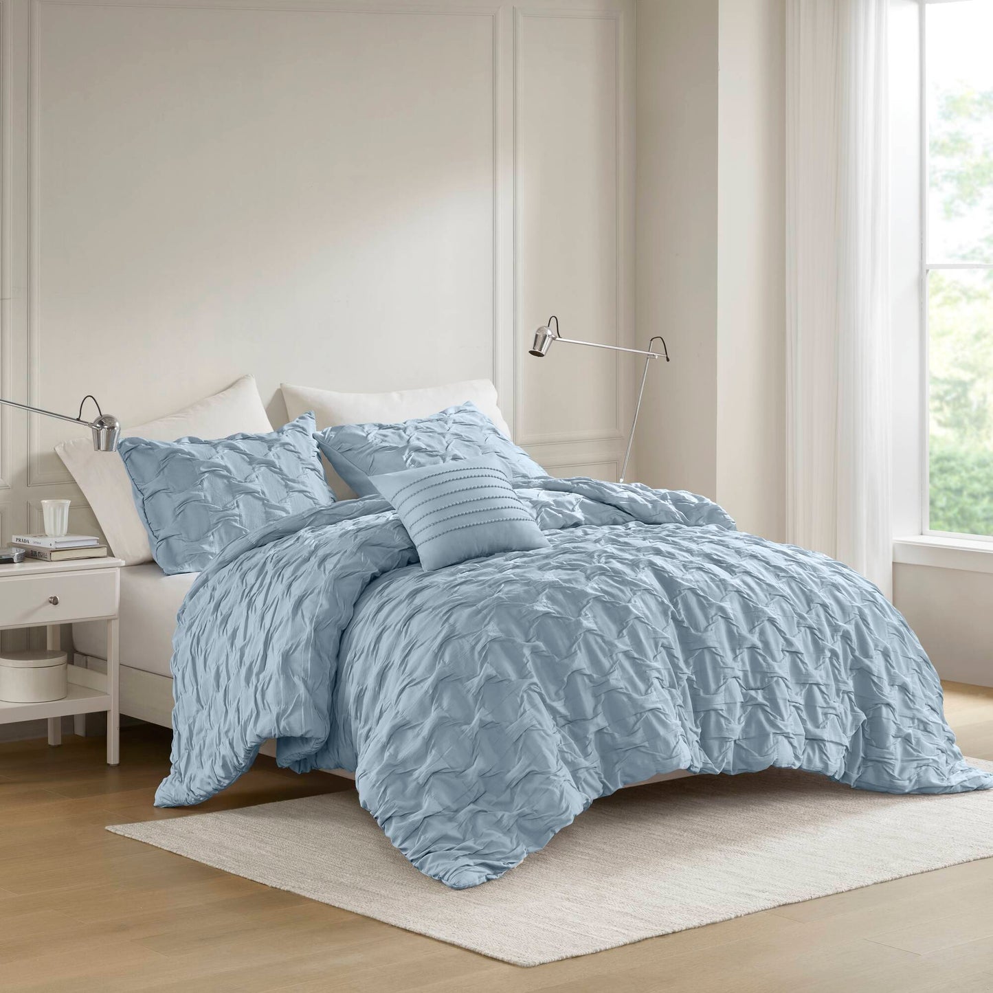 Bailey Diamond Pucker Woven Comforter Set