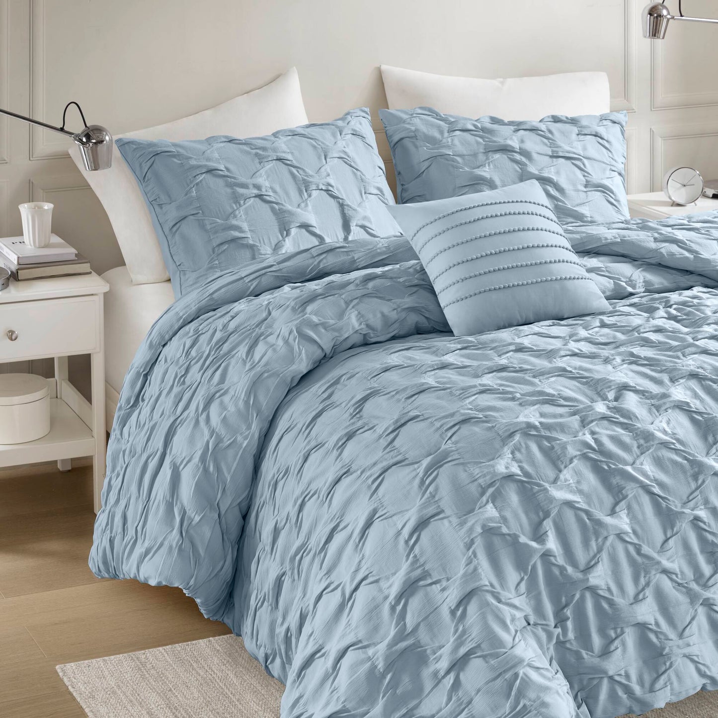 Bailey Diamond Pucker Woven Comforter Set