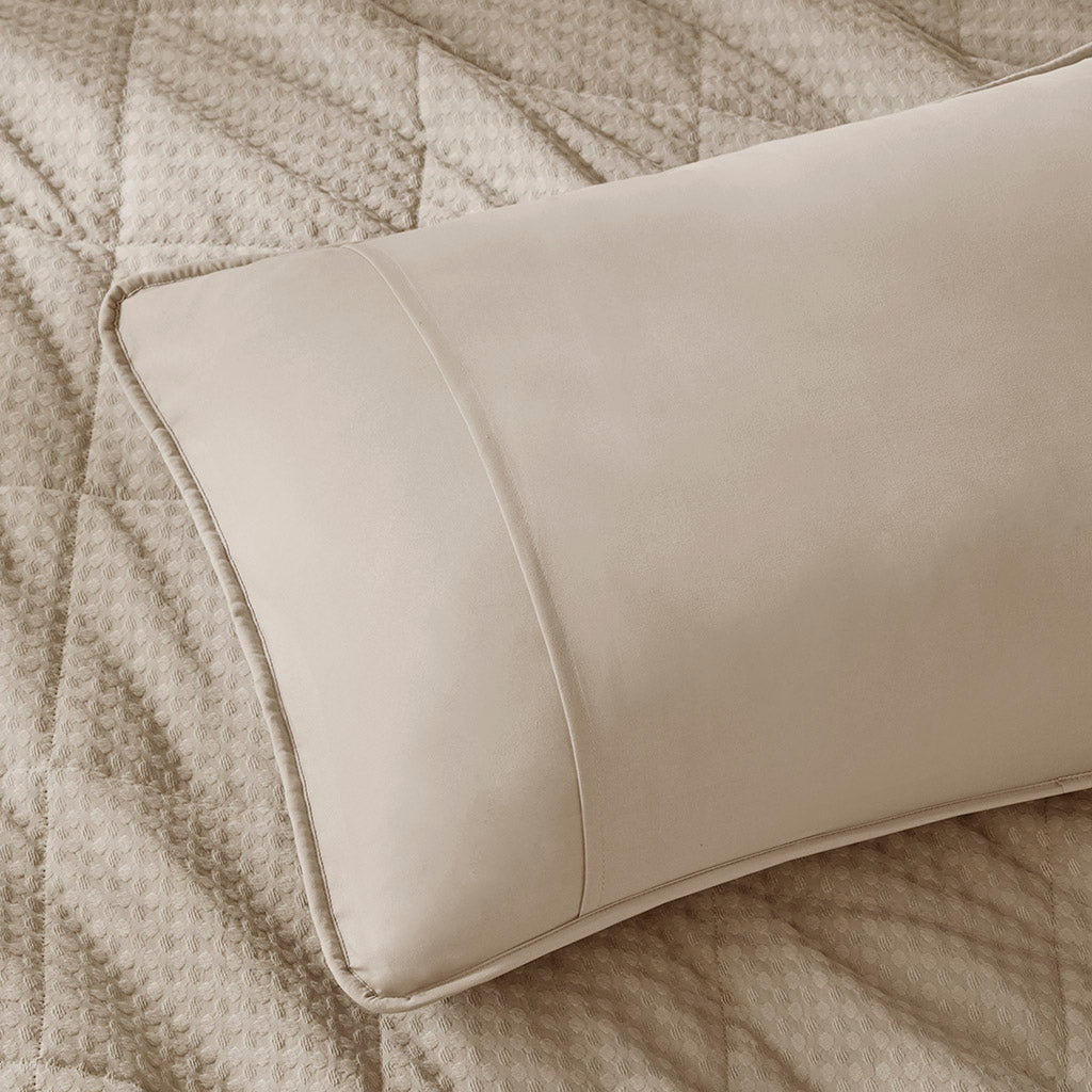 Comfort Spaces Waffle Weave Textured Quilt Set