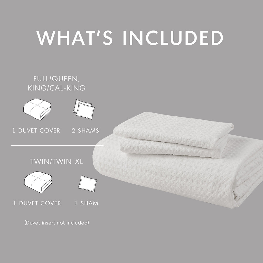 Comfort Spaces Waffle Weave Textured Duvet Cover Set