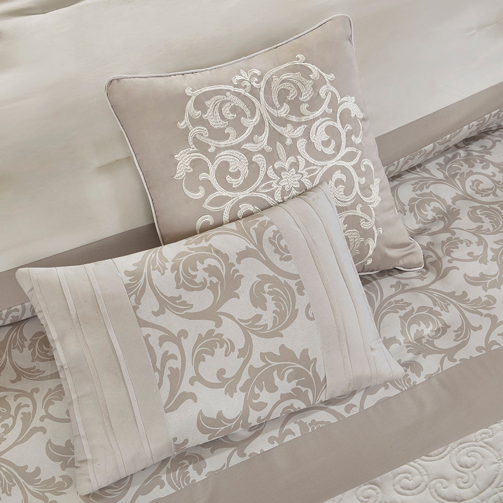 510 Design Embroidered 8 Piece Comforter Set