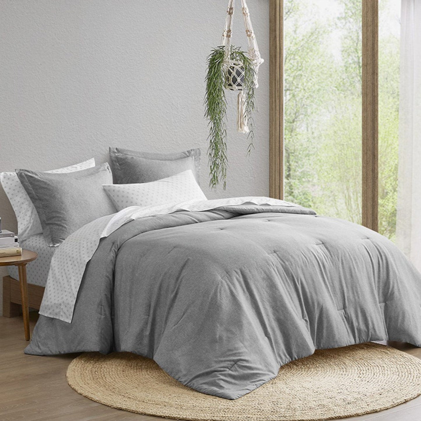Camden Chambray Print Microfiber Comforter Set with Bed Sheets