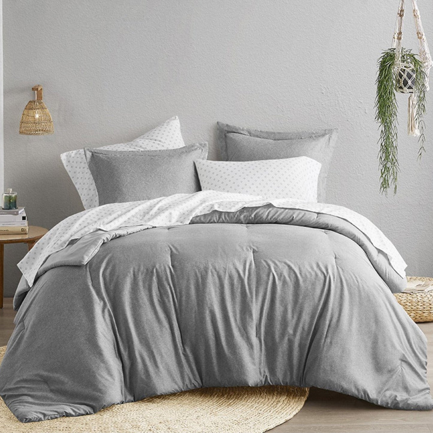 Camden Chambray Print Microfiber Comforter Set with Bed Sheets