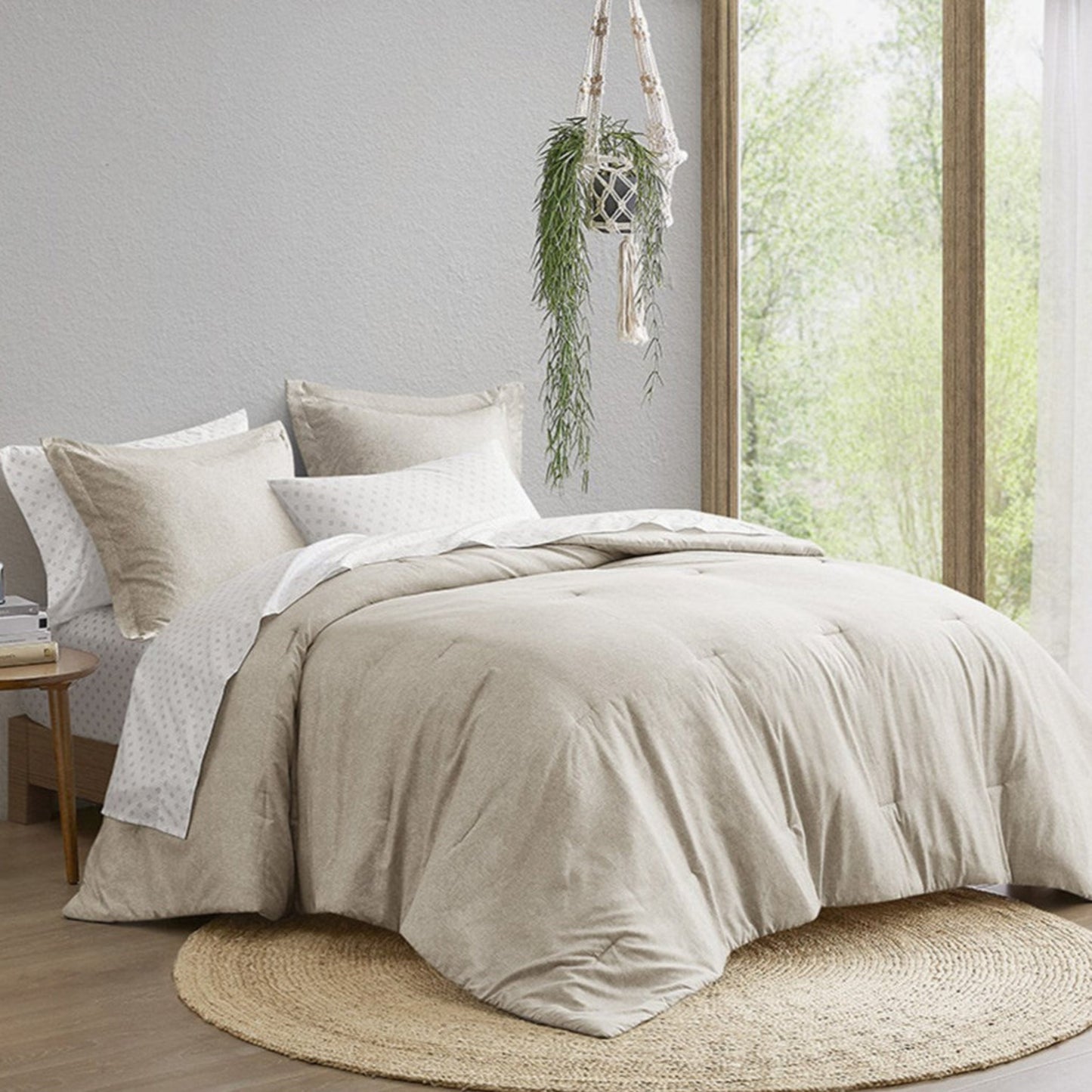 Camden Chambray Print Microfiber Comforter Set with Bed Sheets