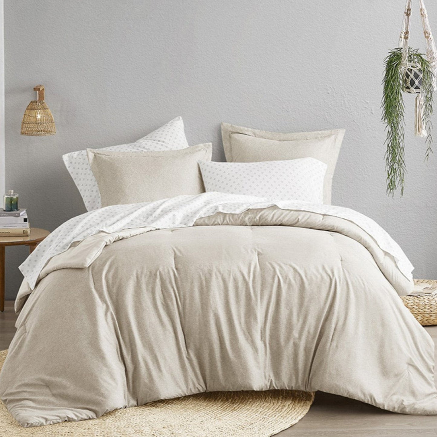 Camden Chambray Print Microfiber Comforter Set with Bed Sheets