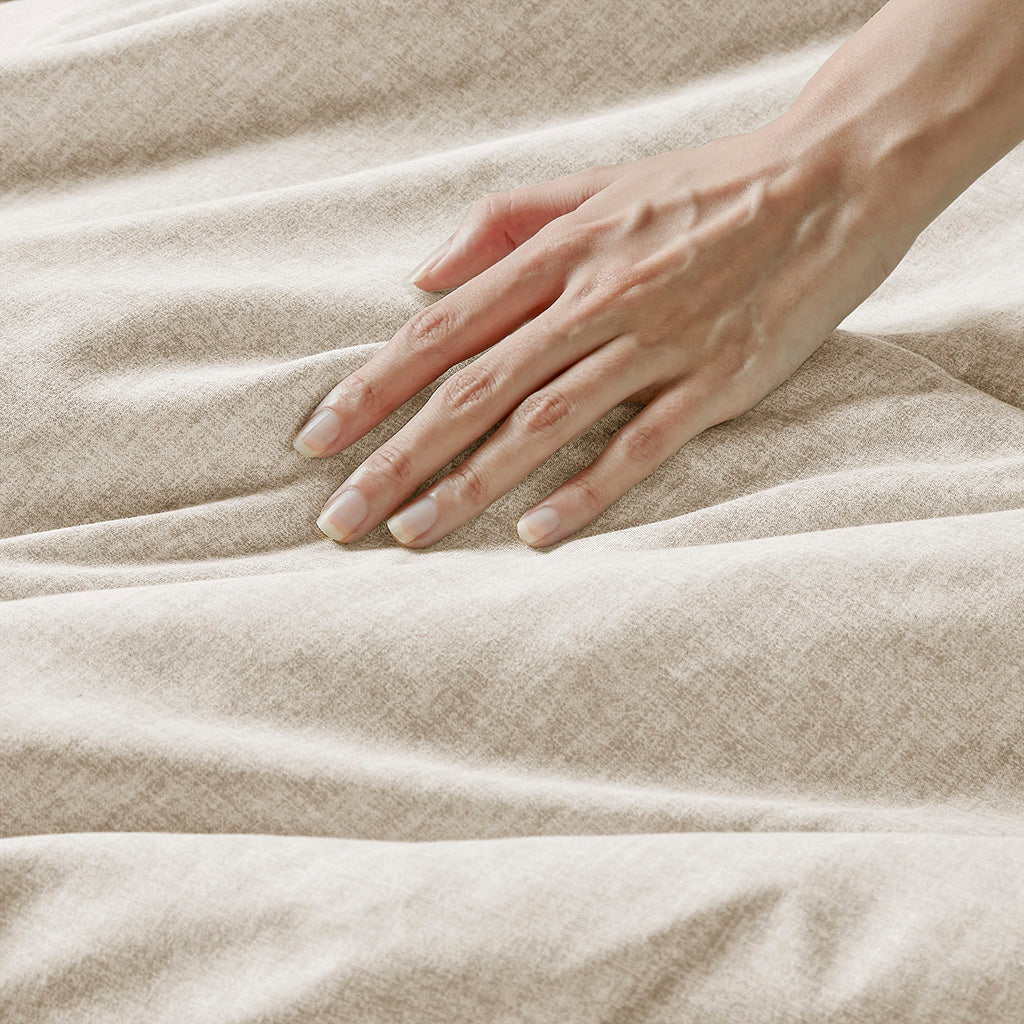 Camden Chambray Print Microfiber Comforter Set with Bed Sheets