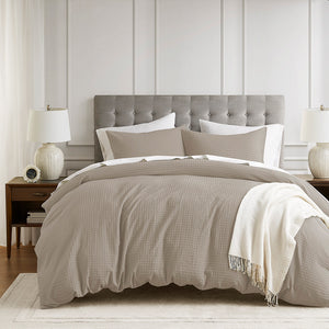 Mina Waffle Weave Textured Duvet Cover Set