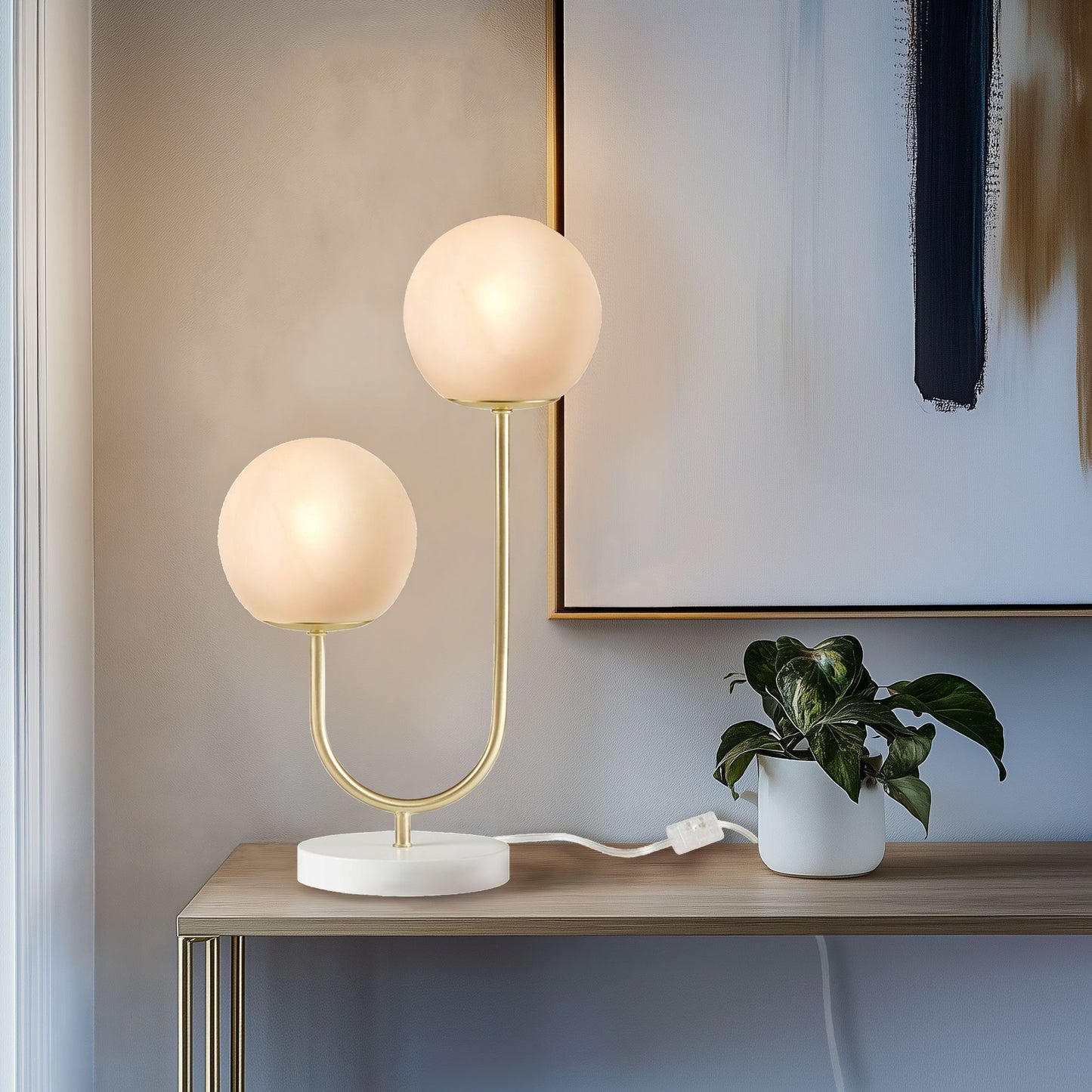 510 Design Metal 2-Light Globe Table Lamp