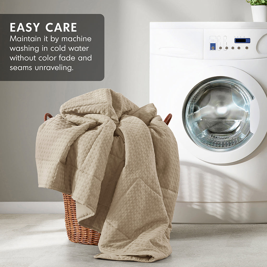 Comfort Spaces Waffle Weave Textured Quilt Set