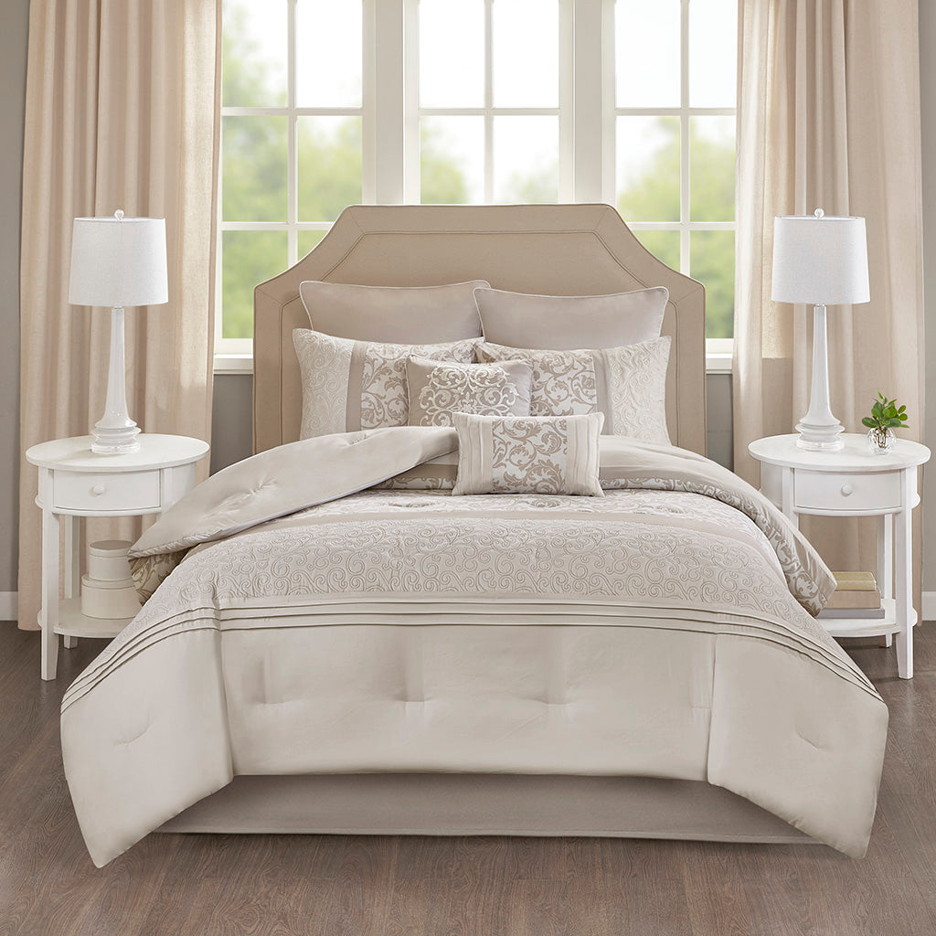 510 Design Embroidered 8 Piece Comforter Set