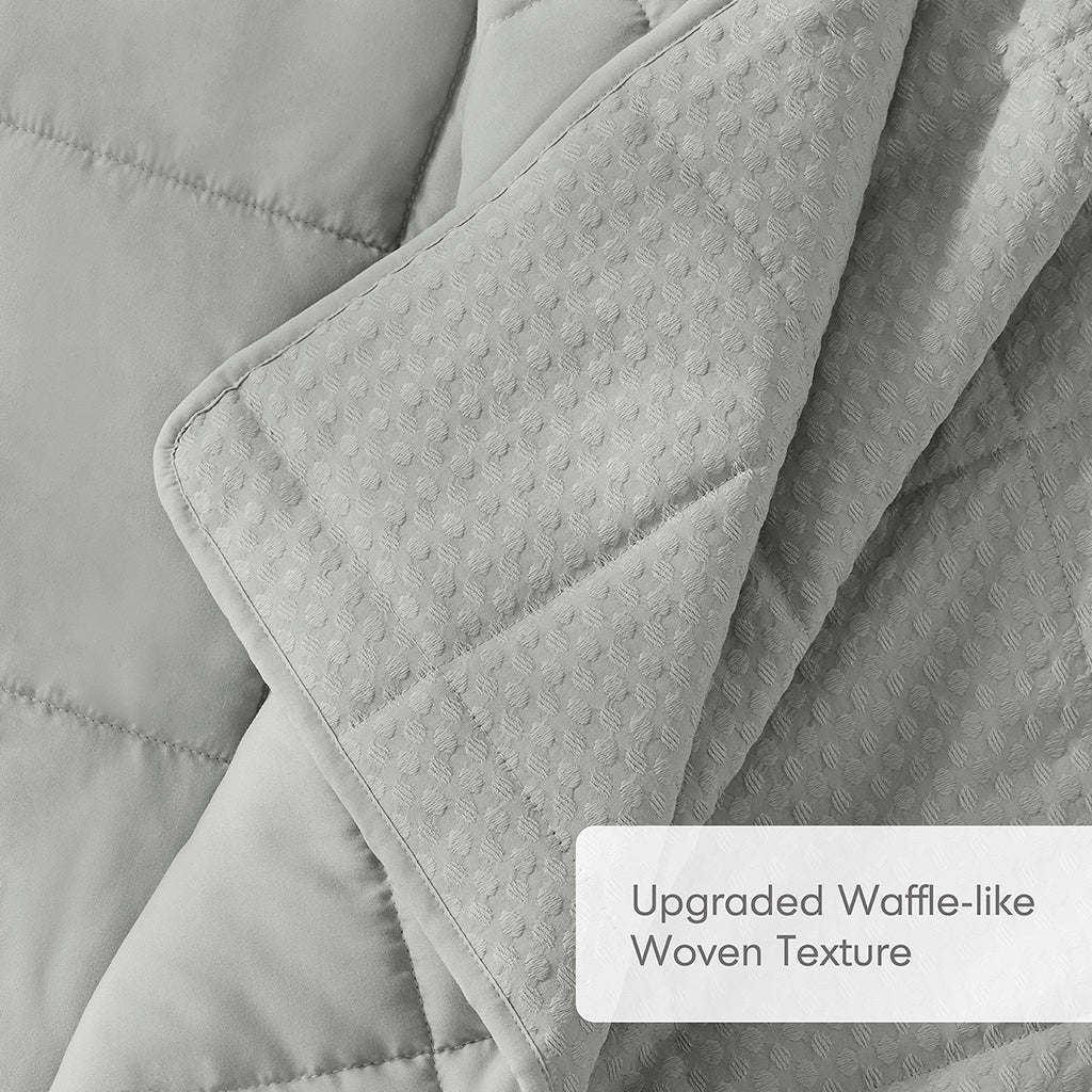 Comfort Spaces Waffle Weave Textured Quilt Set