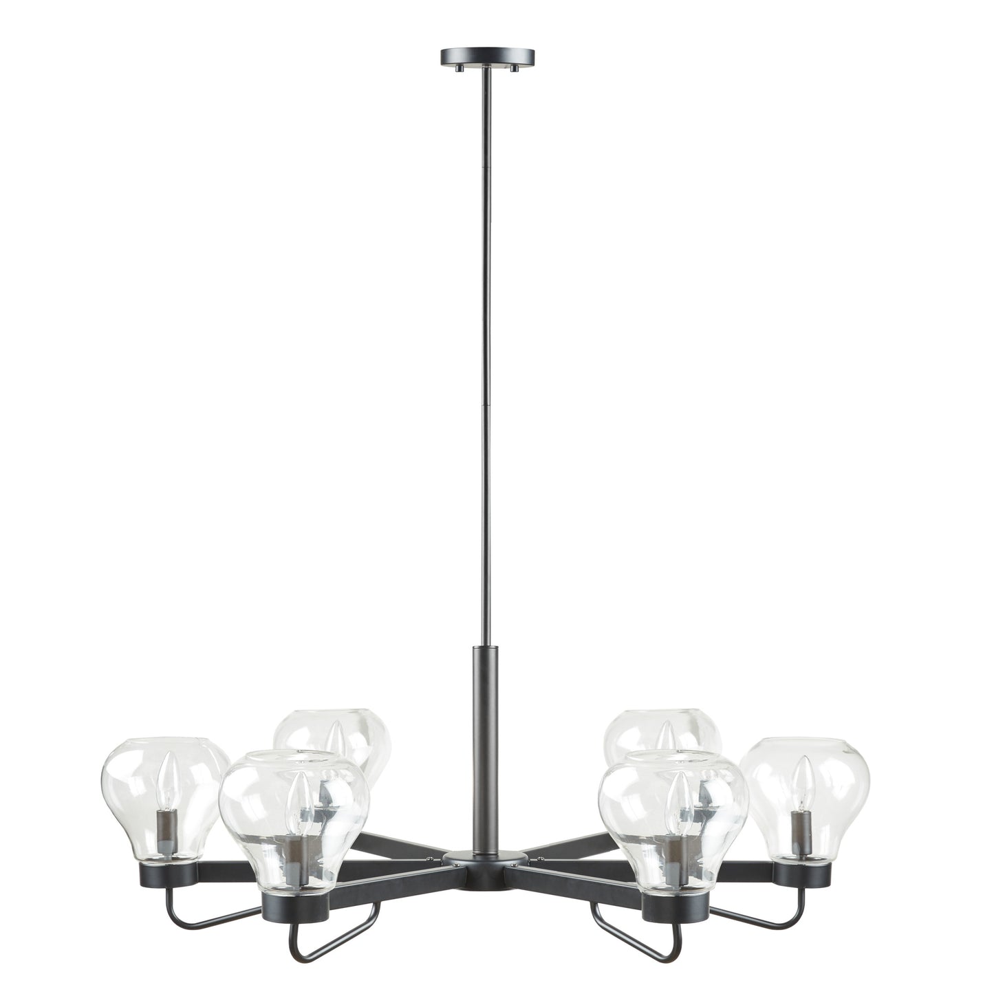 510 Design 6-Light Chandelier with Bowl Shaped Glass Shades