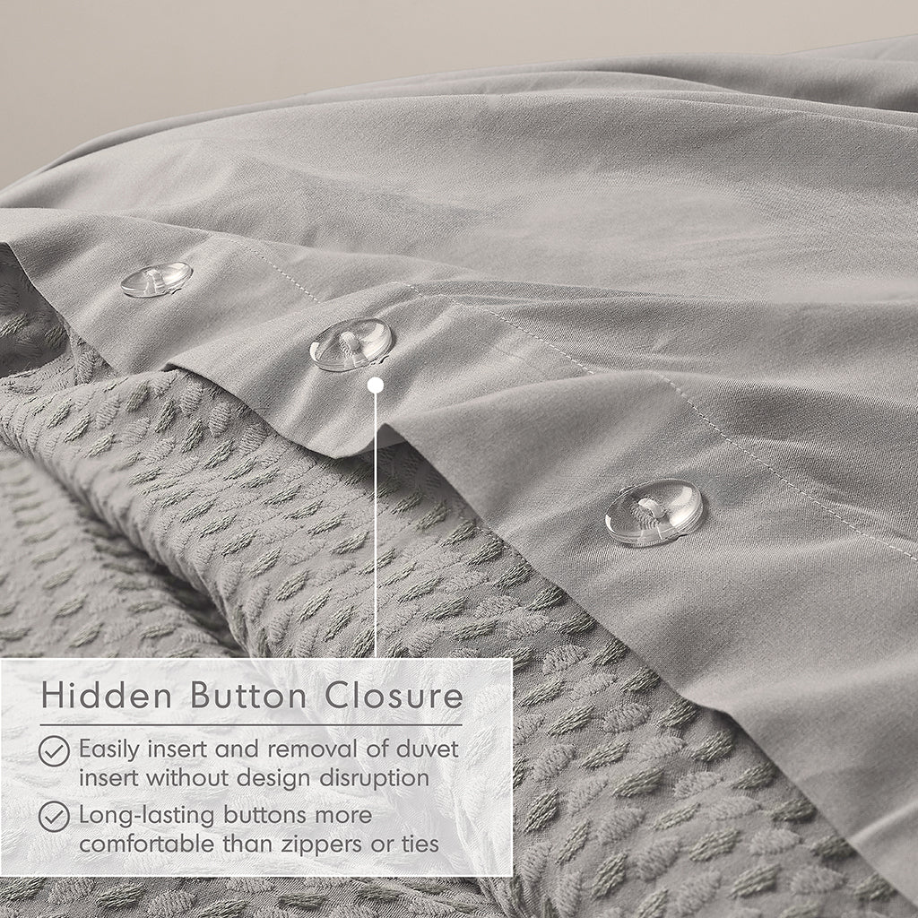 Comfort Spaces Waffle Weave Textured Duvet Cover Set