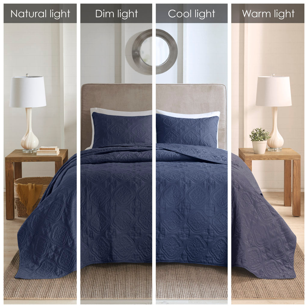 510 Design 3 Piece Reversible Bedspread Set