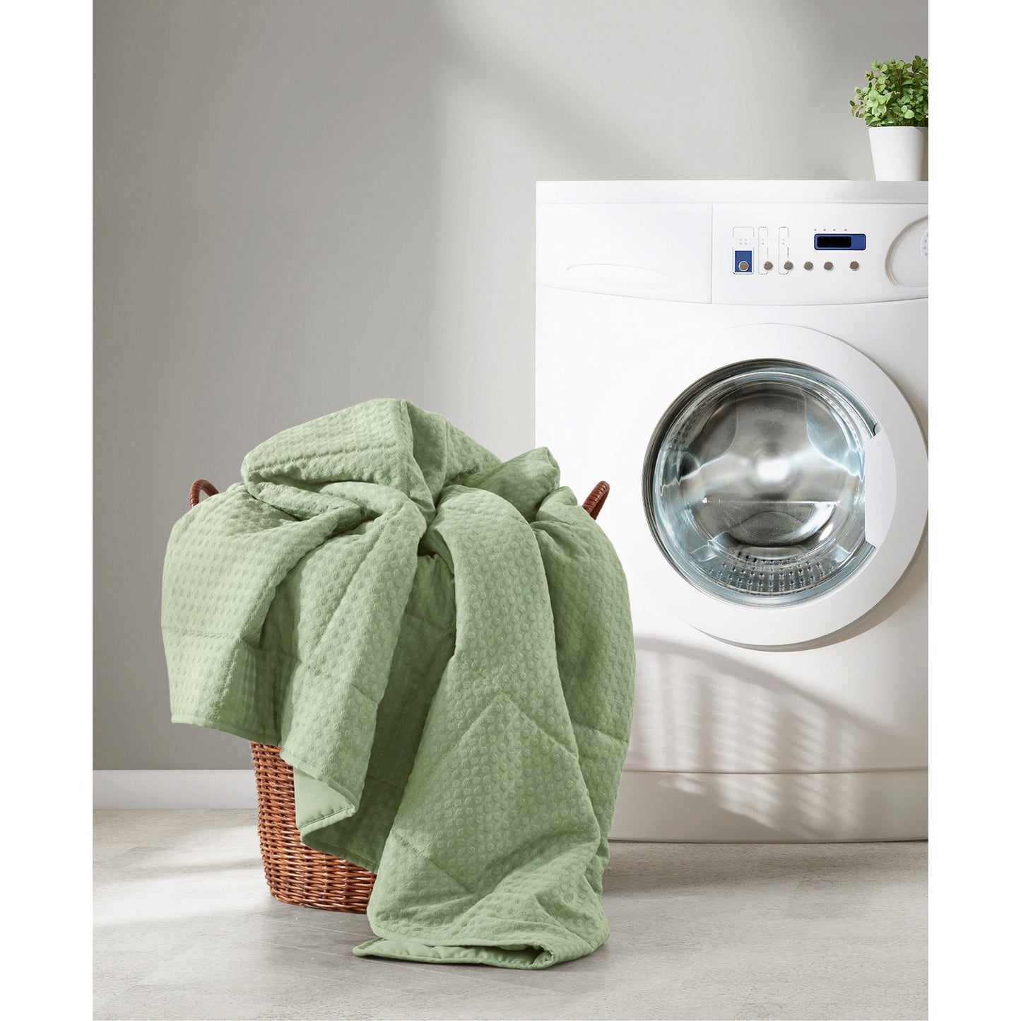 Comfort Spaces Waffle Weave Textured Quilt Set
