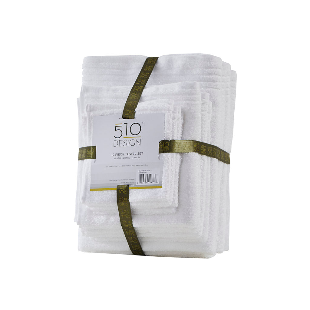 510 Design 100% Cotton Quick Dry 12 Piece Bath Towel Set