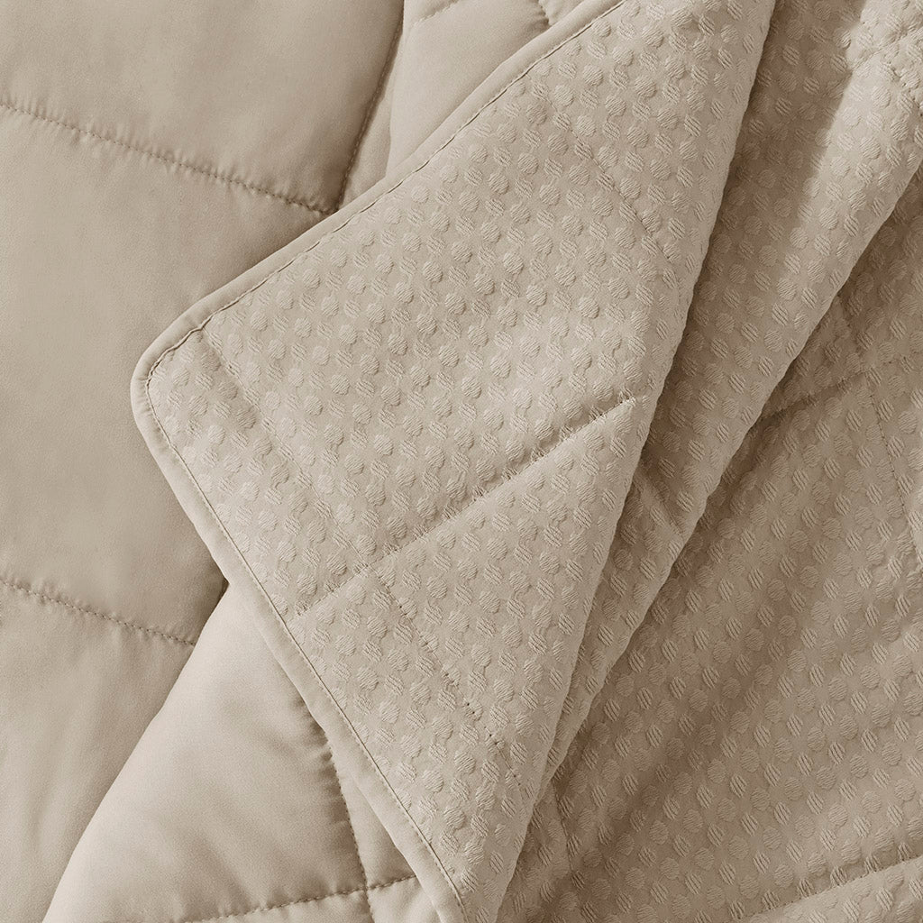 Comfort Spaces Waffle Weave Textured Quilt Set