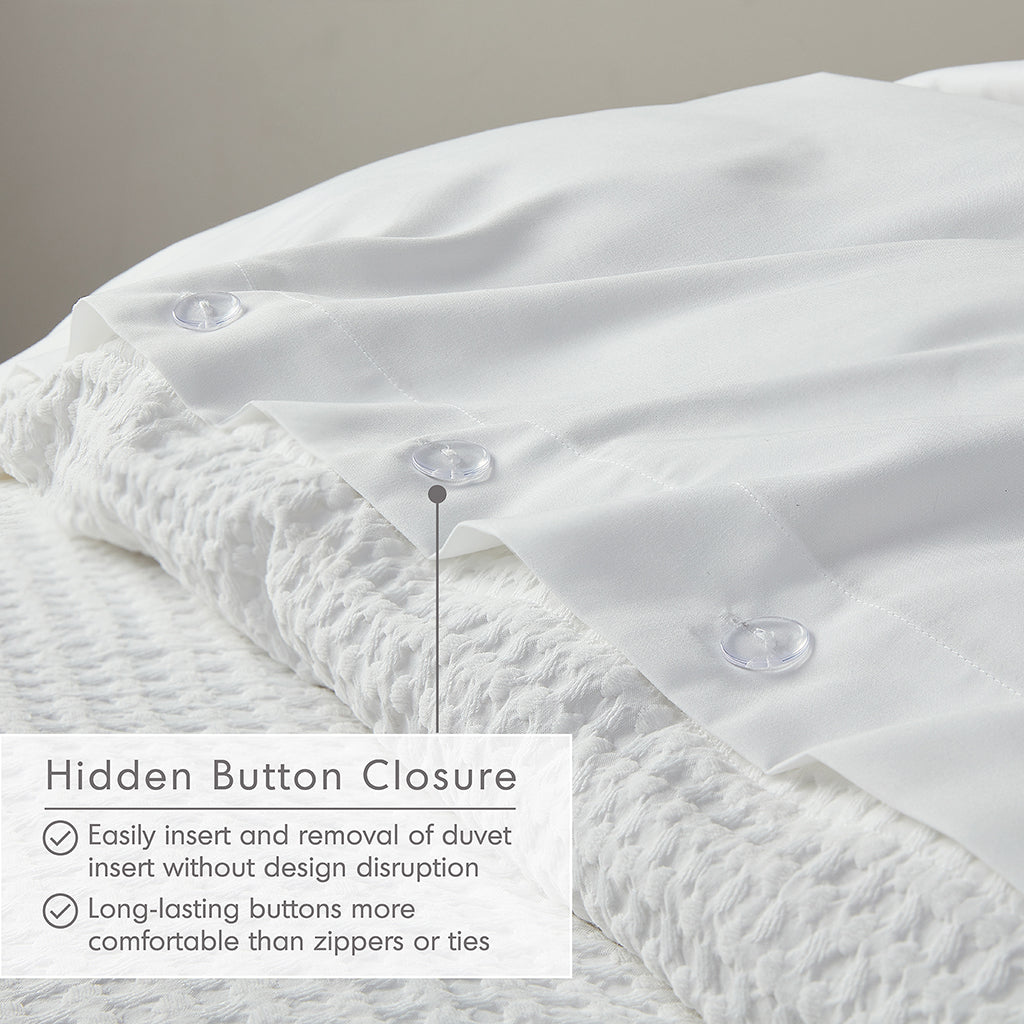 Comfort Spaces Waffle Weave Textured Duvet Cover Set