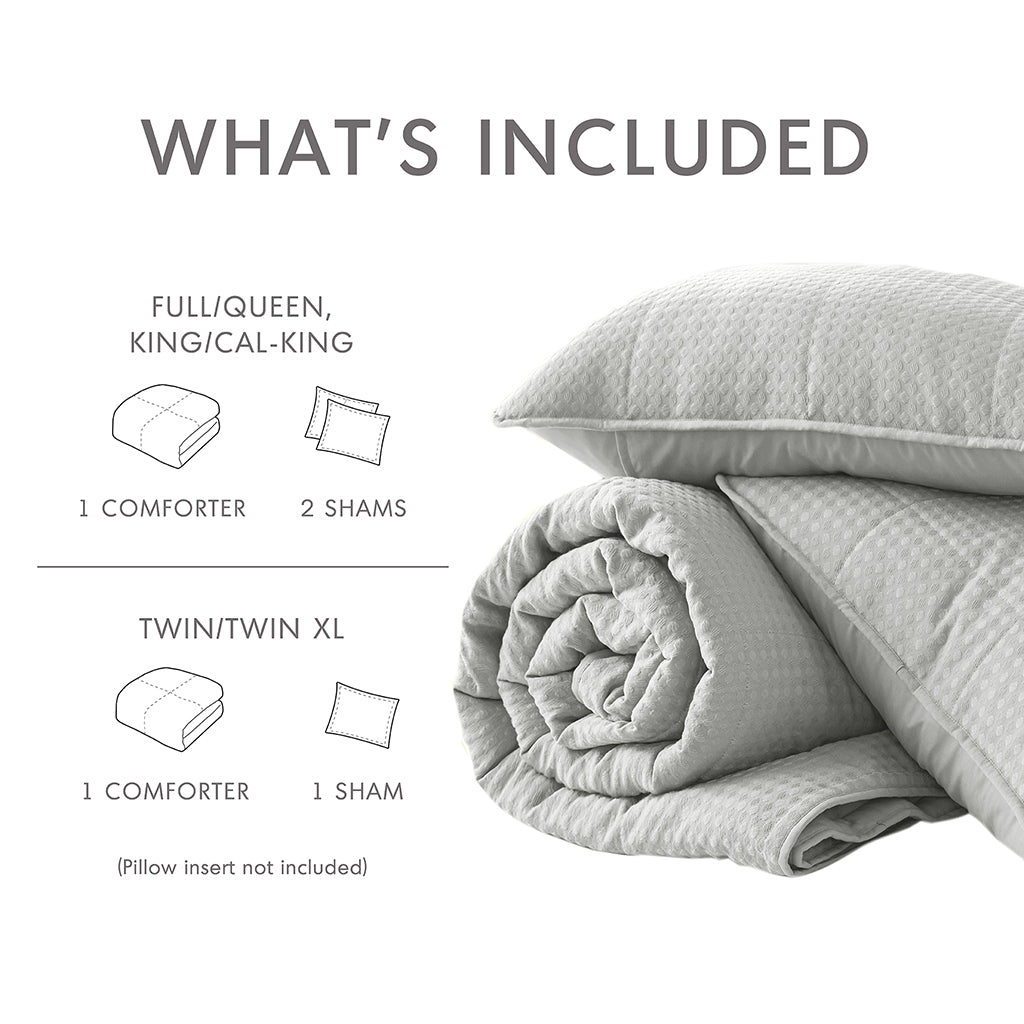 Comfort Spaces Waffle Weave Textured Quilt Set