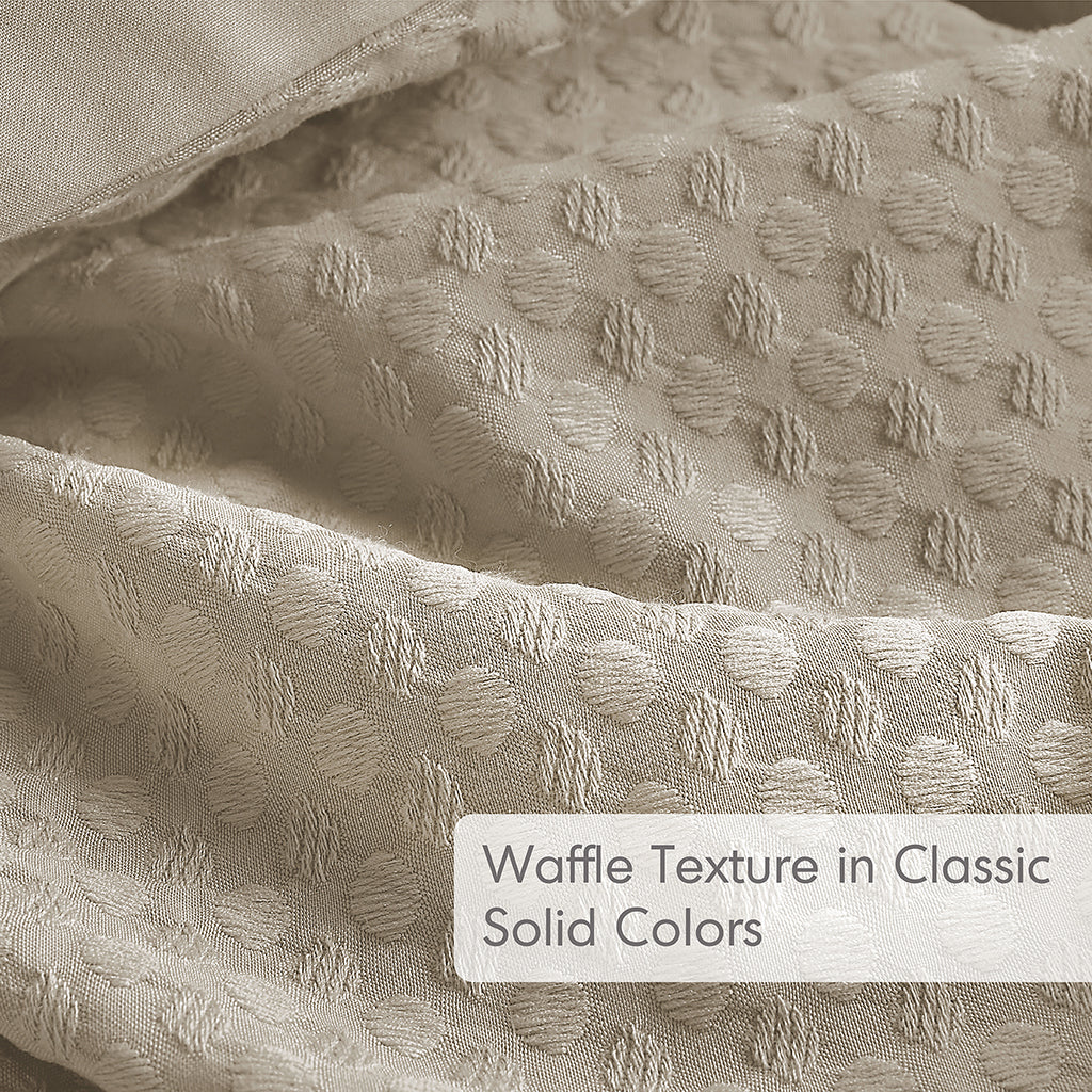 Comfort Spaces Waffle Weave Textured Duvet Cover Set