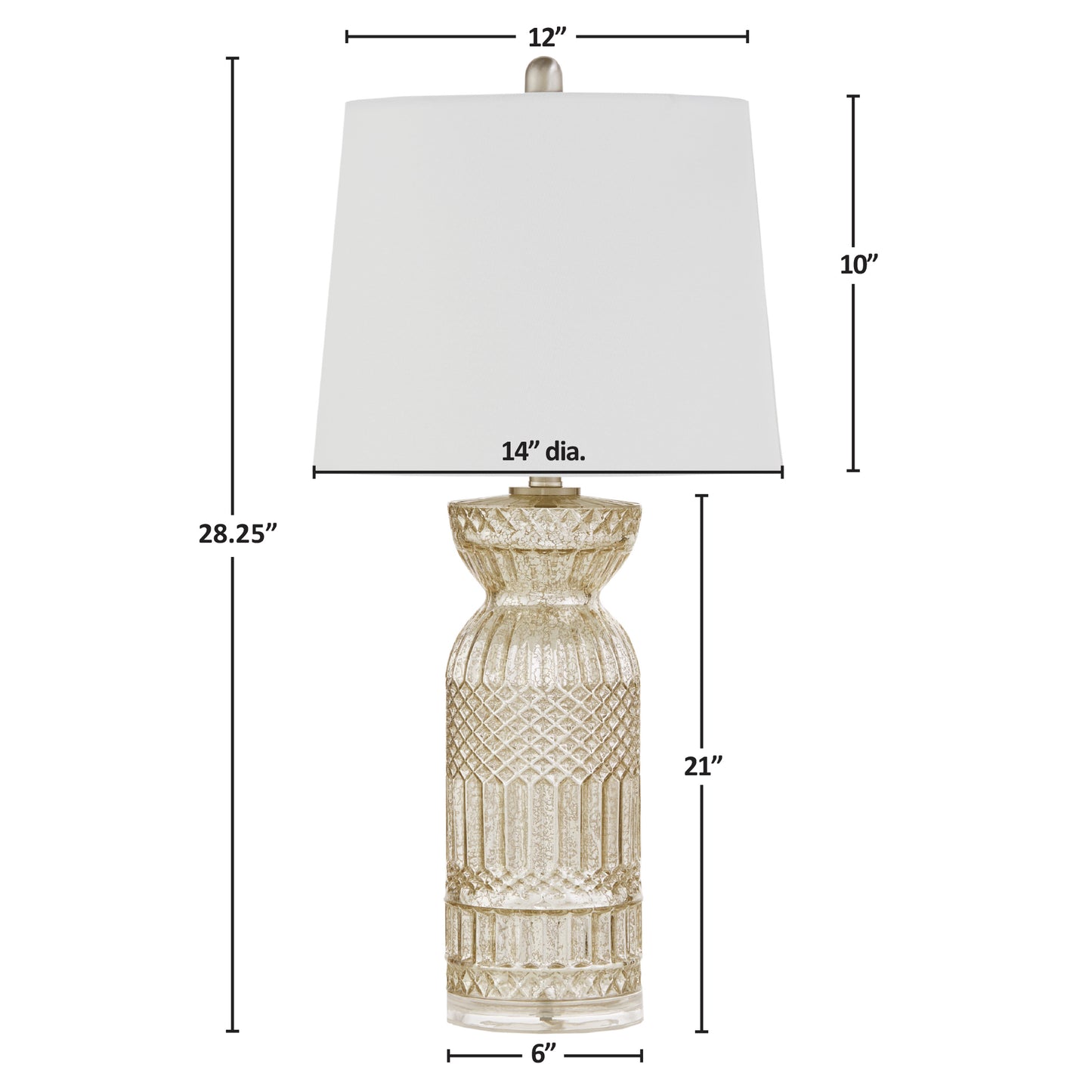 510 Design Textured Glass and Acrylic Base Table Lamp