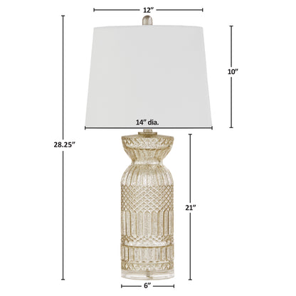 510 Design Textured Glass and Acrylic Base Table Lamp