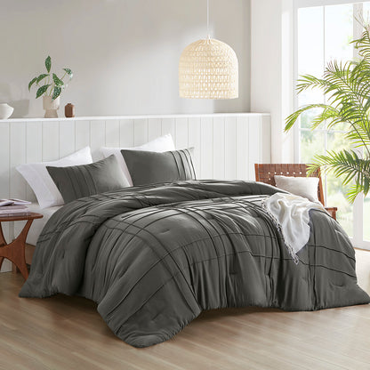 Comfort Spaces Soft Washed Pleated Comforter Set