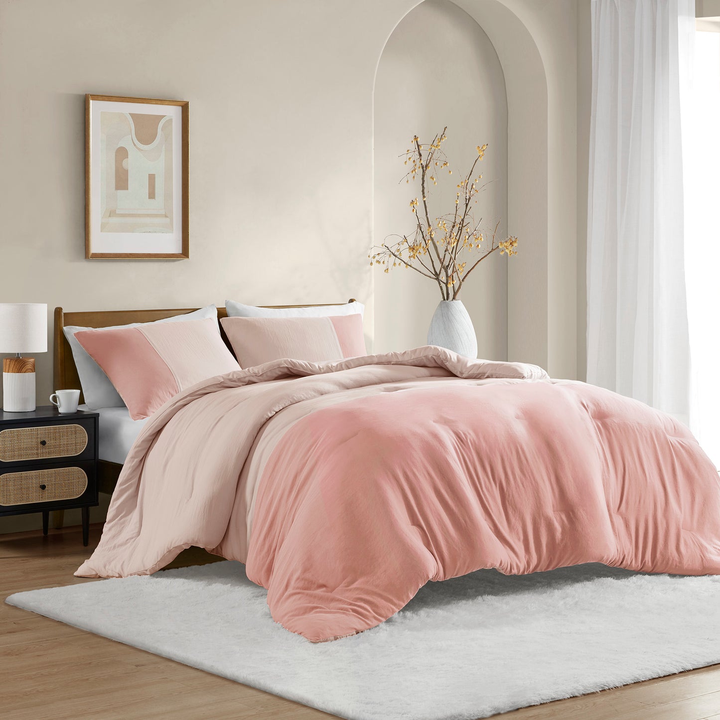 Comfort Spaces Soft Washed Color Block Comforter Set