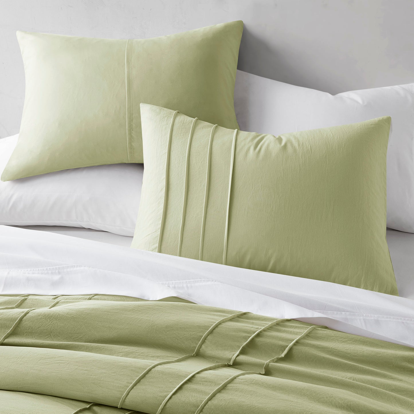 Comfort Spaces Soft Washed Pleated Comforter Set