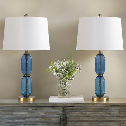 510 Design Faceted Blue Glass Table Lamp