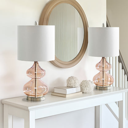 510 Design Curved Glass Table Lamp, Set of 2