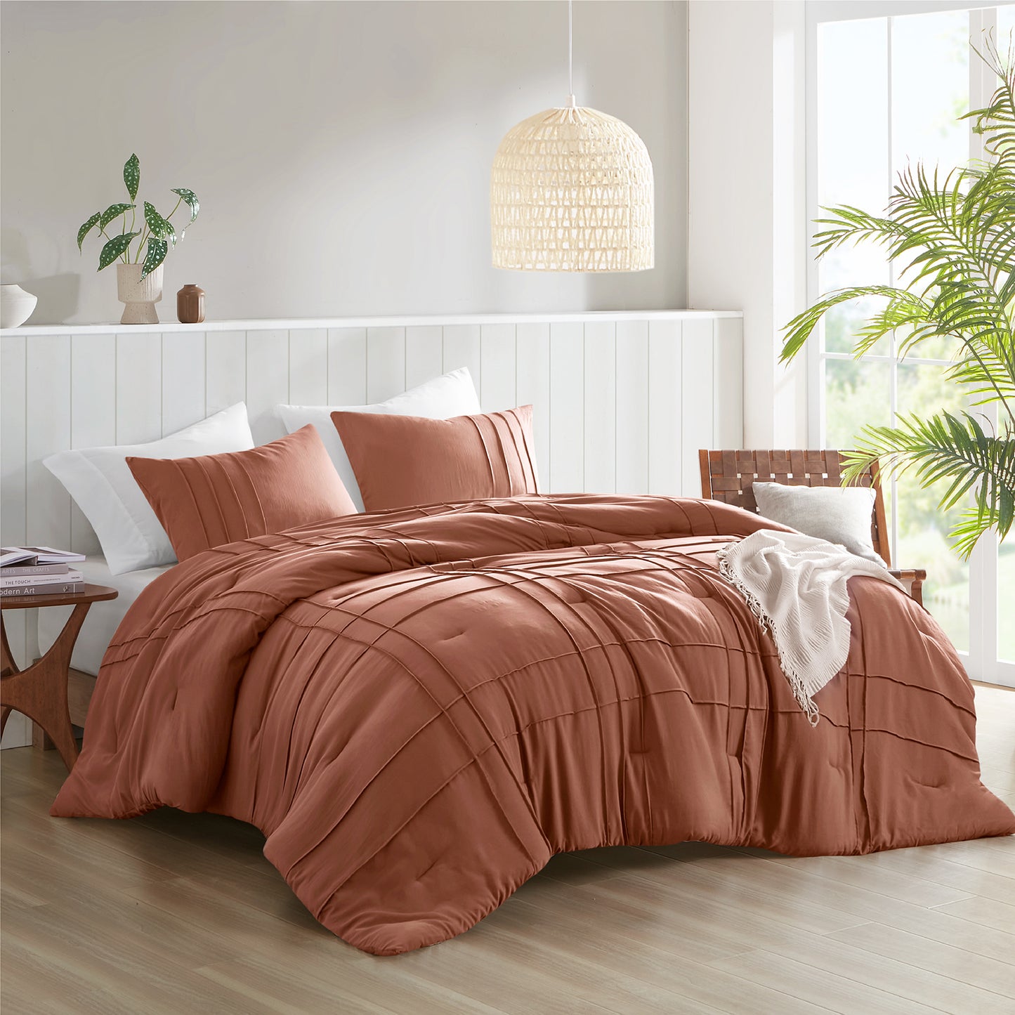 Comfort Spaces Soft Washed Pleated Comforter Set