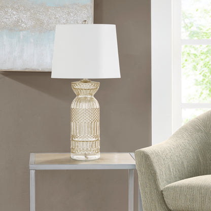 510 Design Textured Glass and Acrylic Base Table Lamp