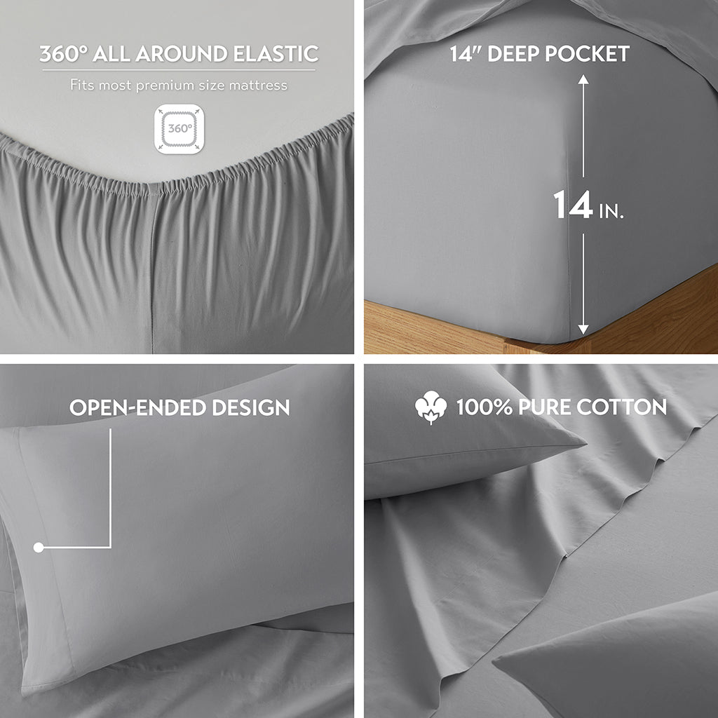 510 Design 100% Cotton Solid Sheet Set