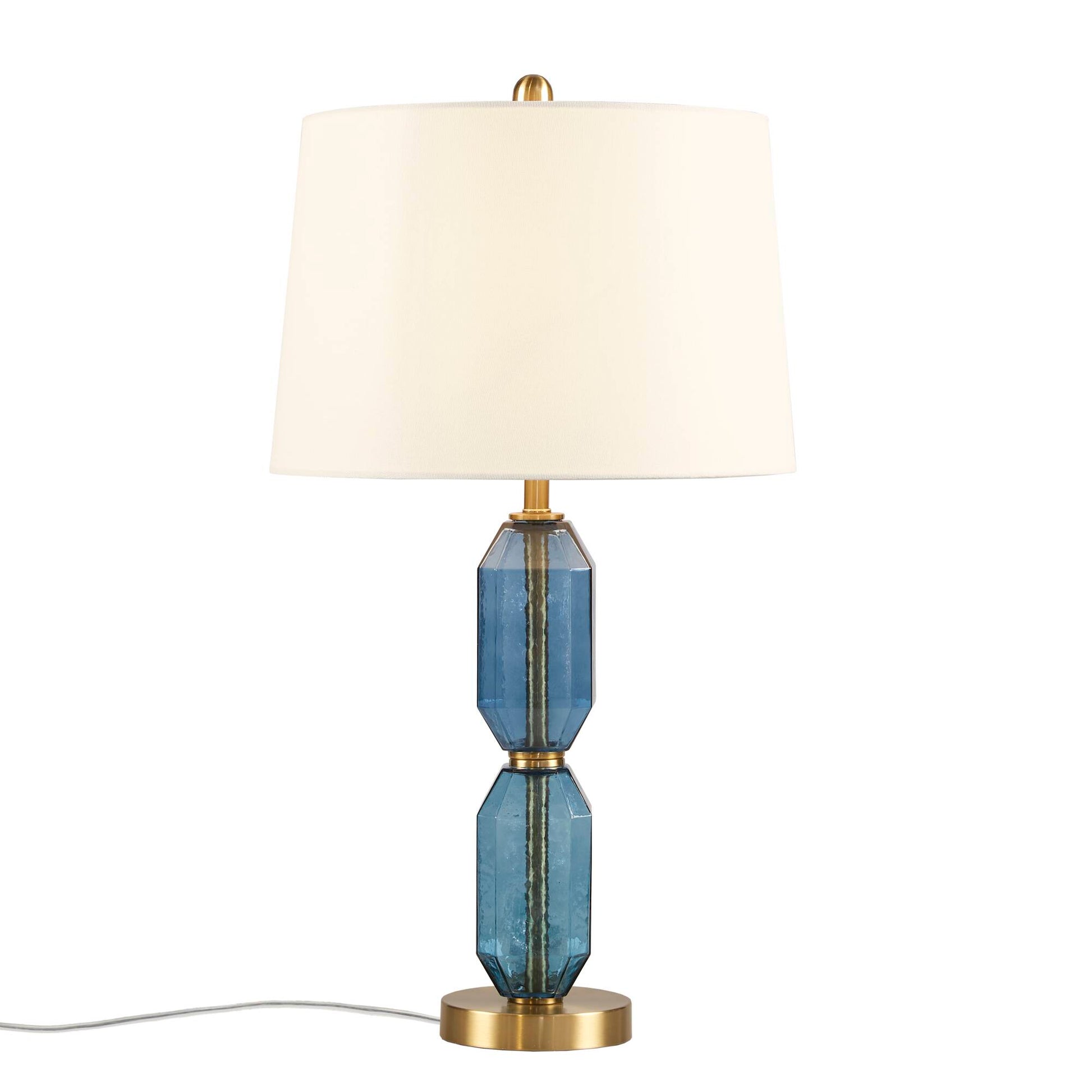 510 Design Faceted Blue Glass Table Lamp