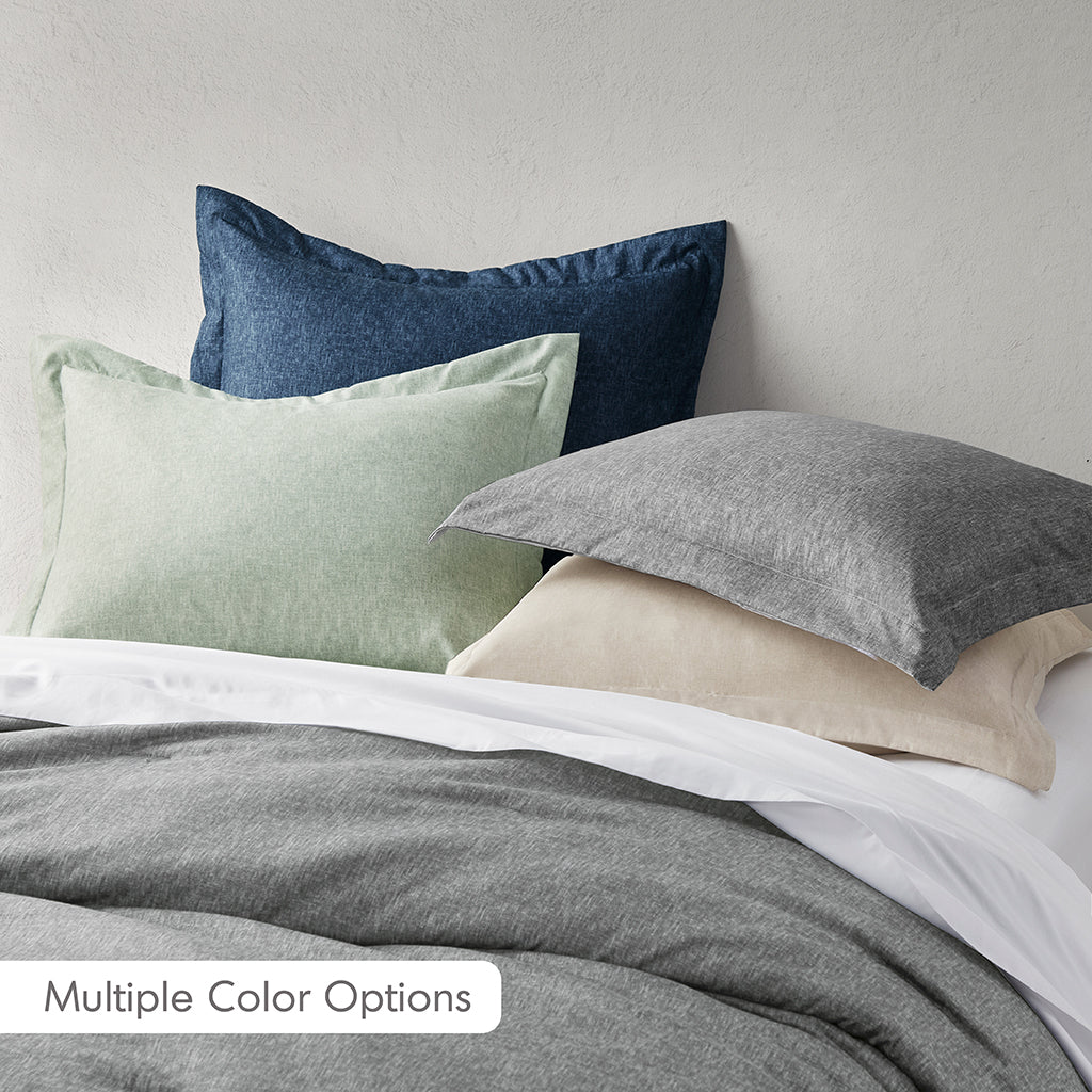 Comfort Spaces Chambray Print Solid Comforter Set