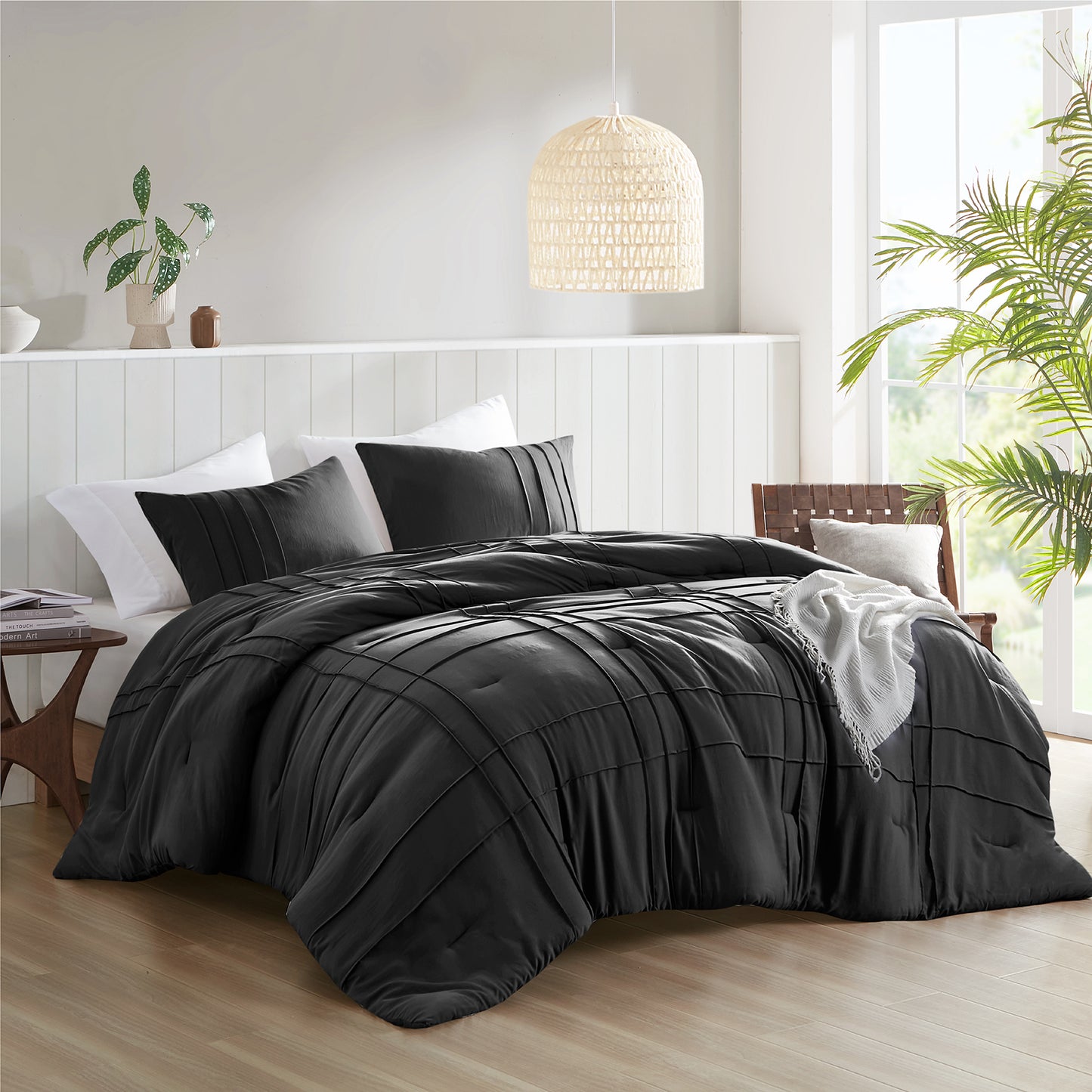 Comfort Spaces Soft Washed Pleated Comforter Set