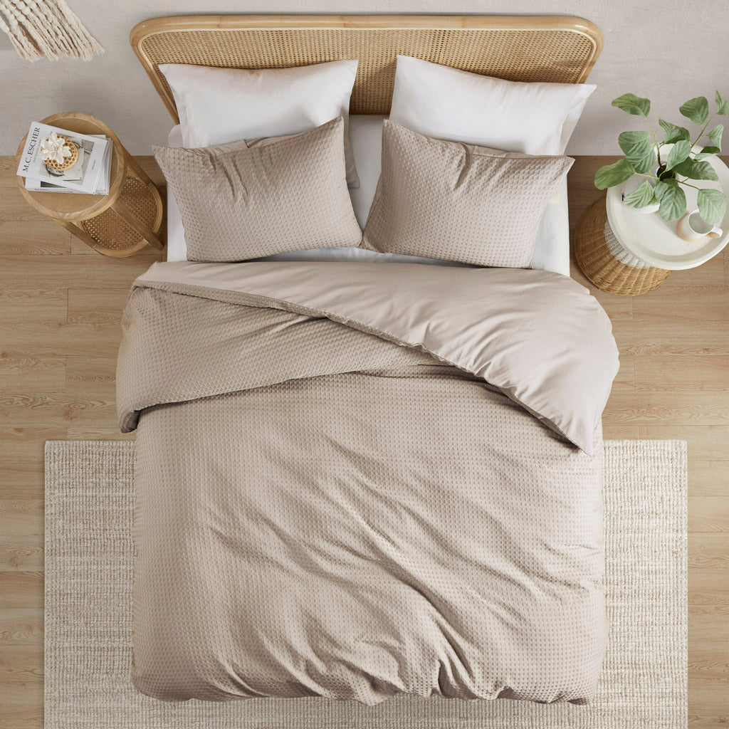 Comfort Spaces Waffle Weave Textured Comforter Set