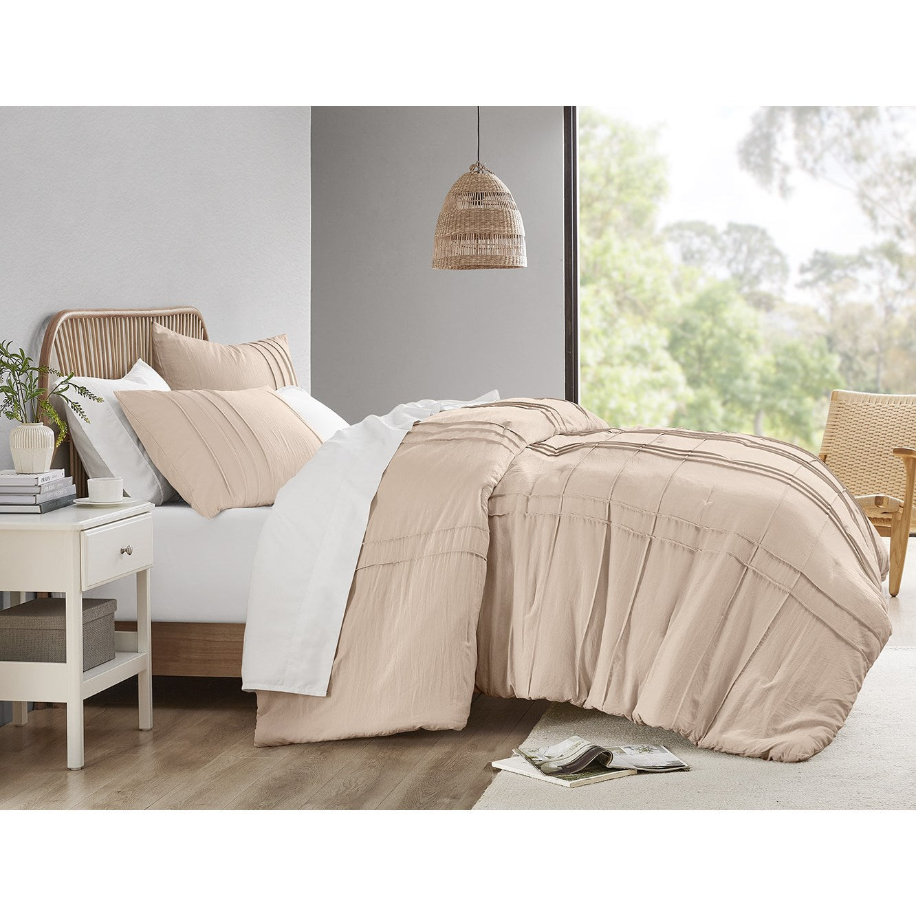 Comfort Spaces Soft Washed Pleated Comforter Set