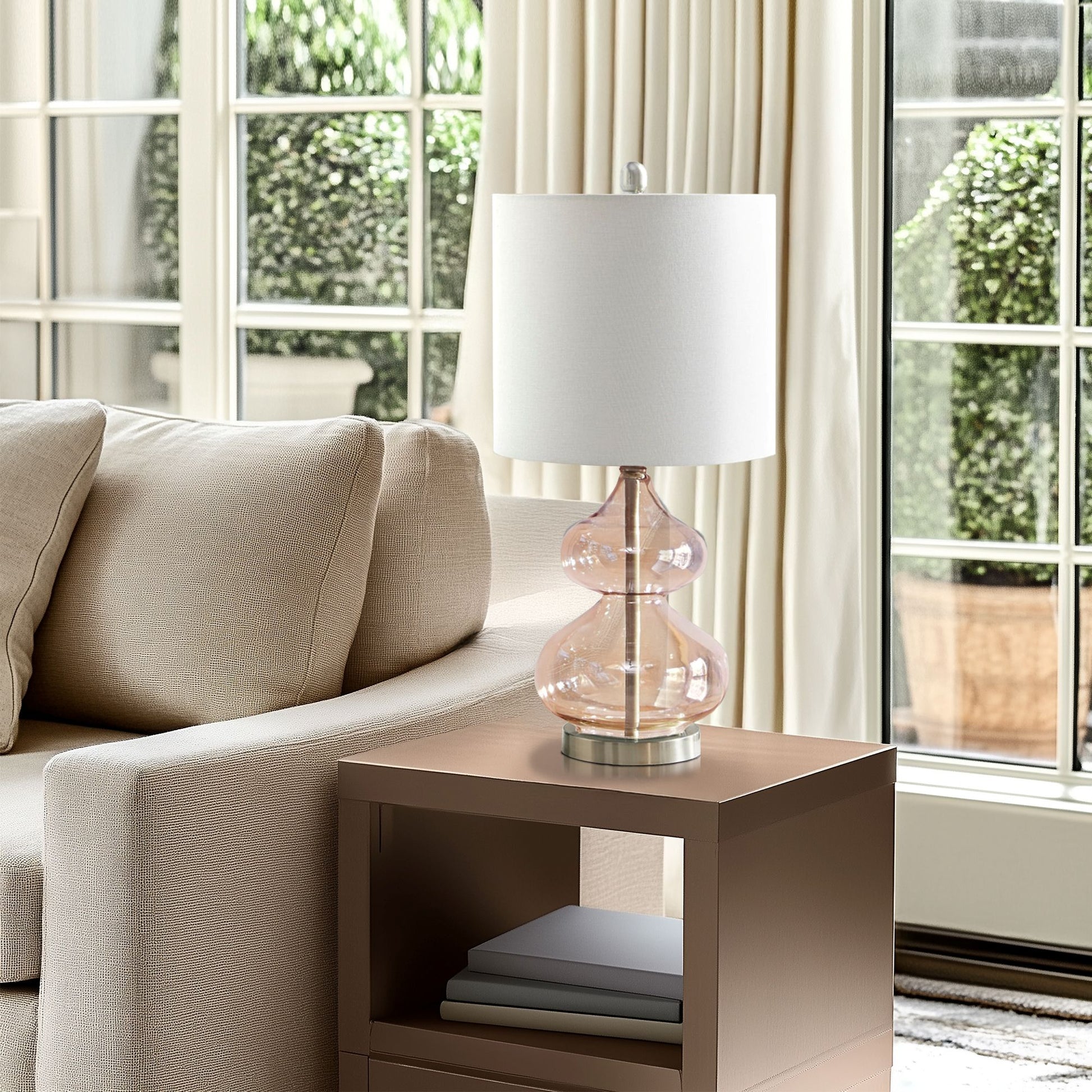 510 Design Curved Glass Table Lamp, Set of 2