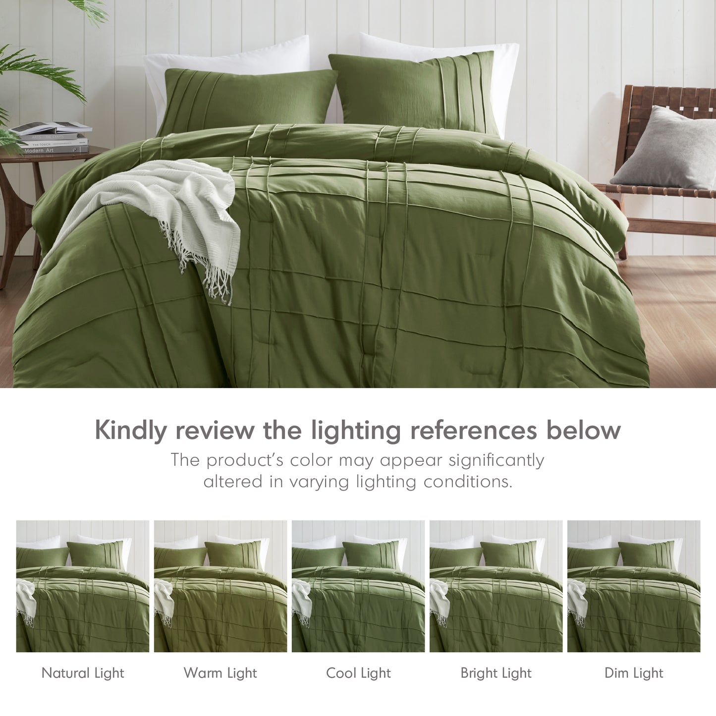 Comfort Spaces Soft Washed Pleated Comforter Set