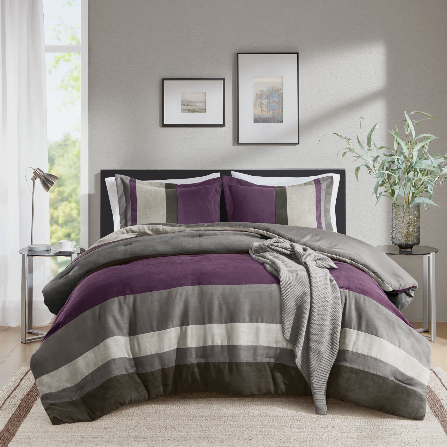 Comfort Spaces Pieced Faux Suede Comforter Set