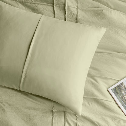 Comfort Spaces Soft Washed Pleated Comforter Set