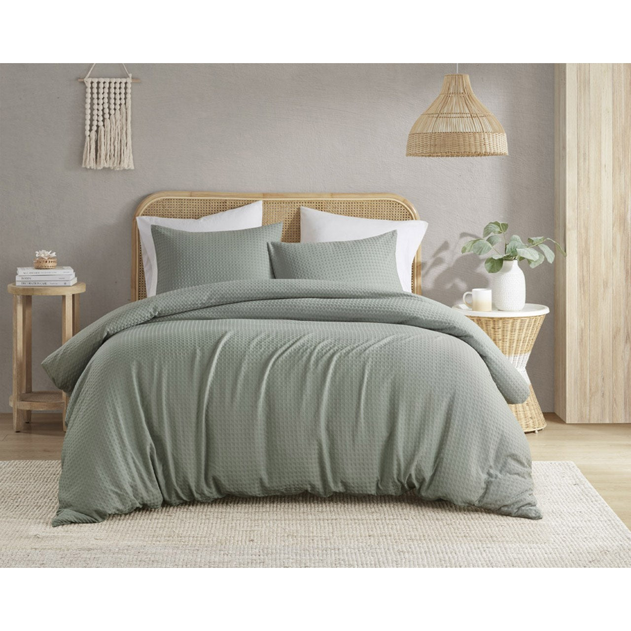 Comfort Spaces Waffle Weave Textured Comforter Set