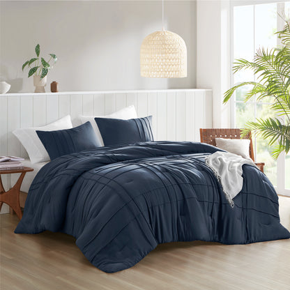 Comfort Spaces Soft Washed Pleated Comforter Set