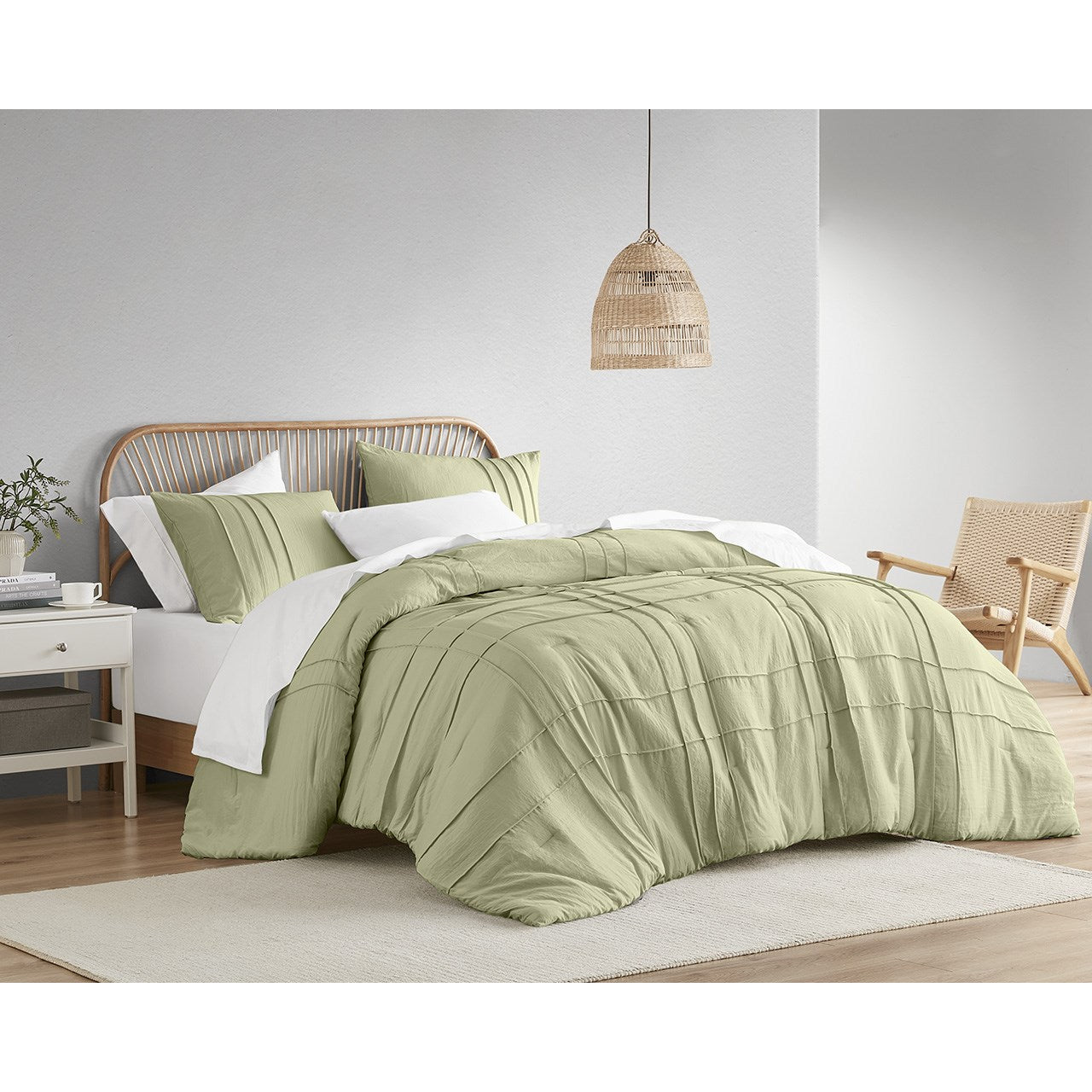 Comfort Spaces Soft Washed Pleated Comforter Set