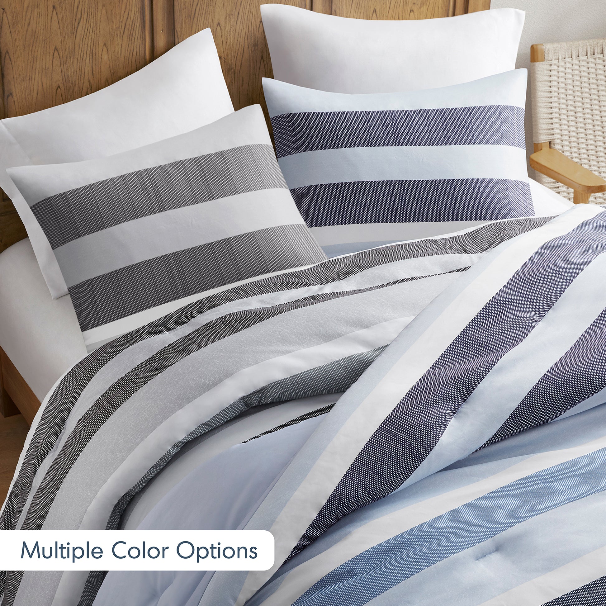 Comfort Spaces Stripe Textured Print Comforter Set