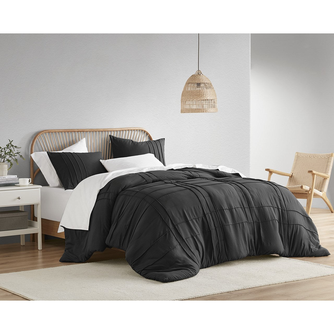 Comfort Spaces Soft Washed Pleated Comforter Set