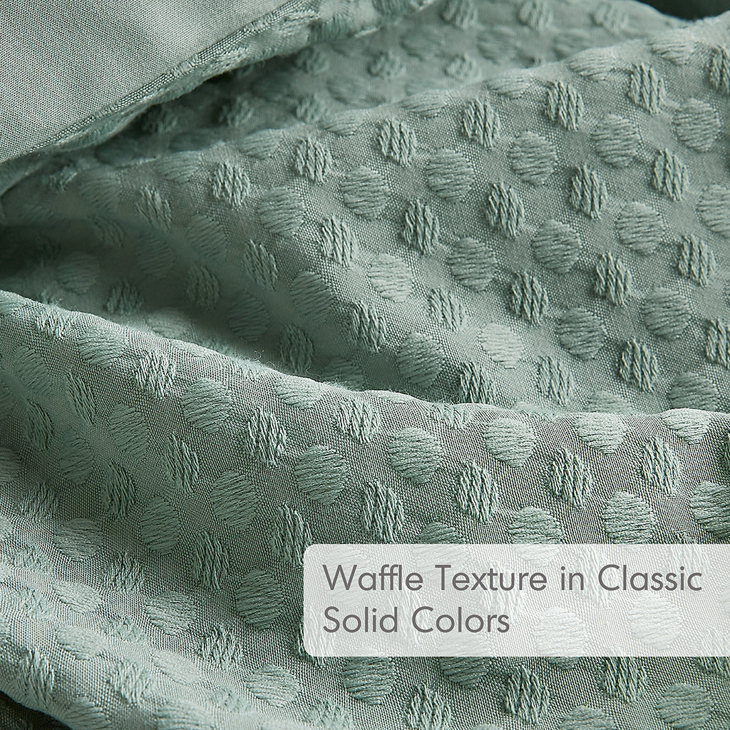 Comfort Spaces Waffle Weave Textured Comforter Set